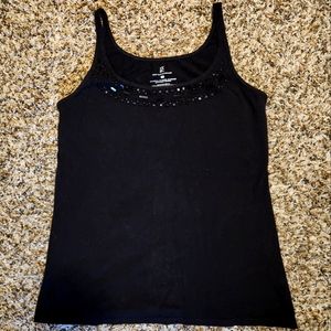 Womens NY&C Black Beaded Camosole/Tank Top size M